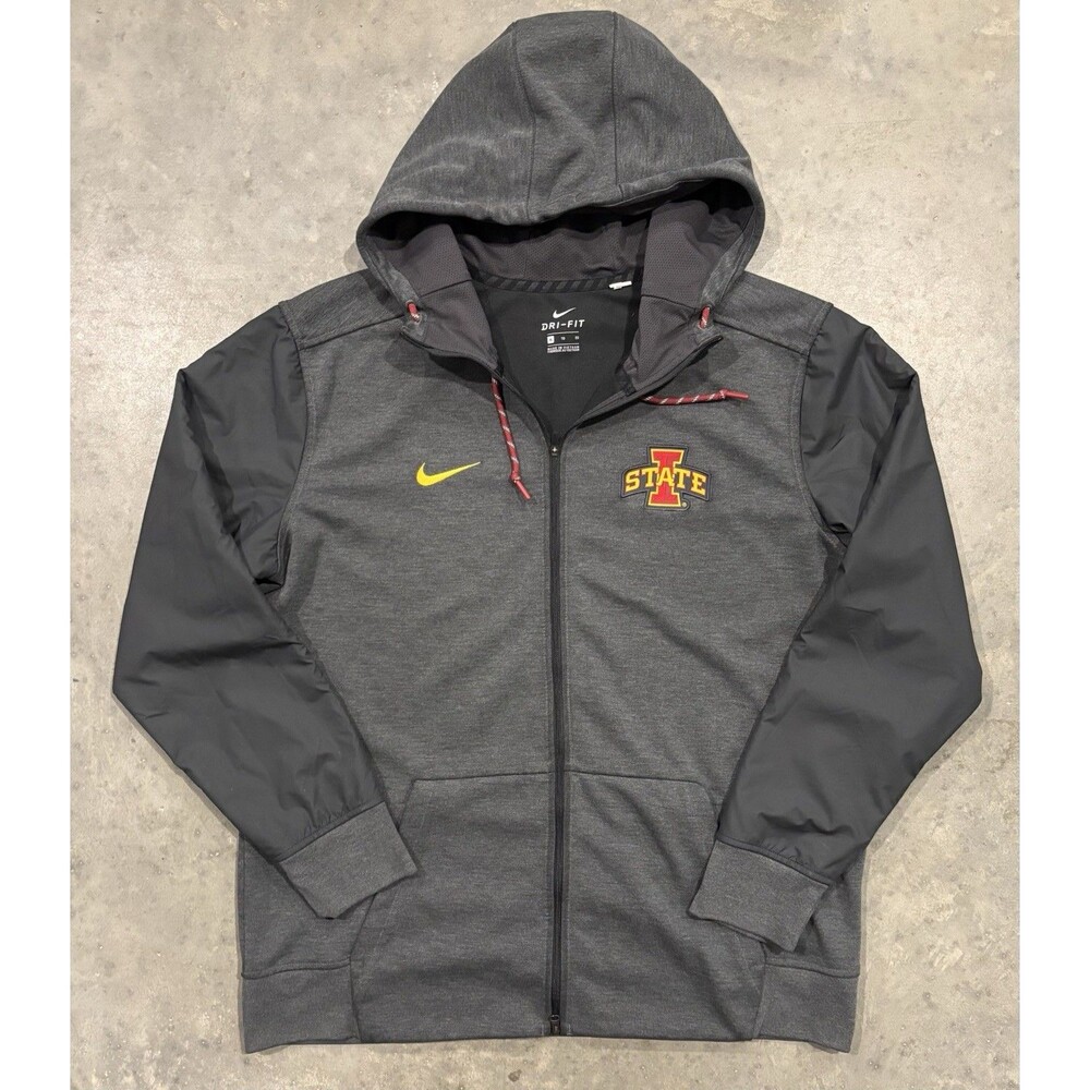 Iowa State Cyclones Nike Dri-Fit Fleece Jacket Mens XL Gray Full Zip NCAA